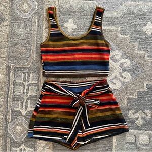 Striped two-piece set (top + shorts)